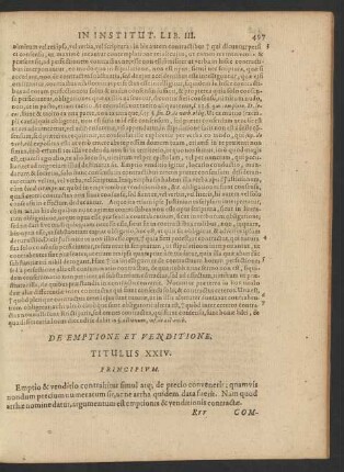 De Emptione Et Venditione.. Titulus XXIV.
