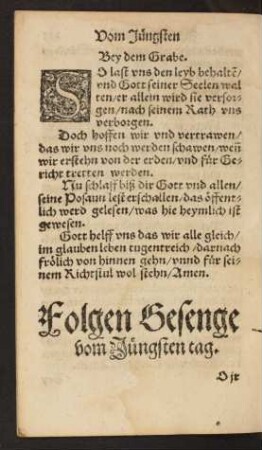Folgen Gesenge vom Jüngsten tag.