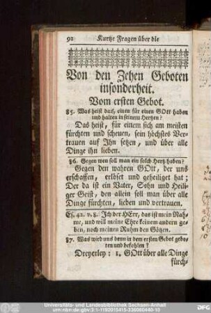 Vom ersten Gebot.