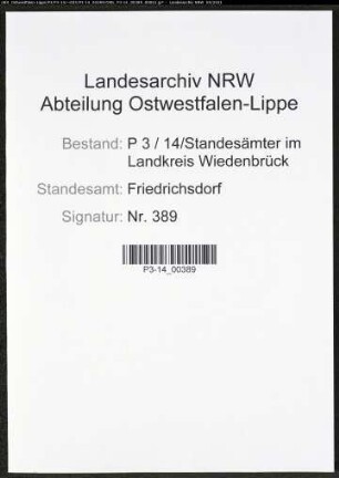 Heiratsregister Standesamt Friedrichsdorf