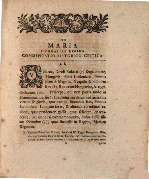 De Maria Hungariae regina Ludovici I. principe filia commentatio historico-critica