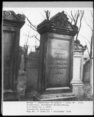 Grabstein von Bernhard Nickelsburg (gestorben 1879.01.12)