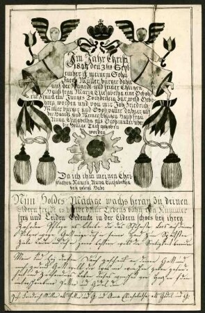 Taufbrief Haardt bei Neustadt 1847
