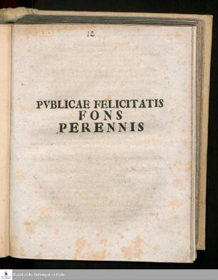 Pvblicae Felicitatis Fons Perennis