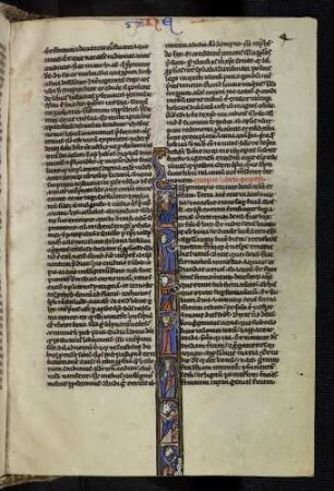 Historisierte Initiale (Genesis): I(n principio creavit deus celum ): Sechstagewerk.