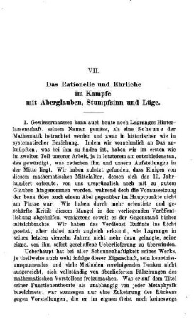 VII. Das Rationelle und Ehrliche im Kampfe mit Aberglauben, Stumpfsinn und Lüge.