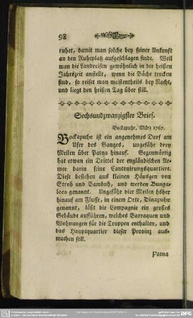 Sechsundzwanzigster Brief