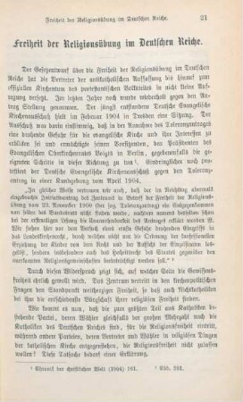 21-38 Freiheit der Religionsübung im Deutschen Reiche