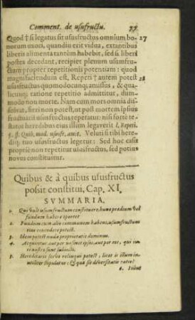 Quibus & a quibus ususfructus possit constitui, Cap. XI.