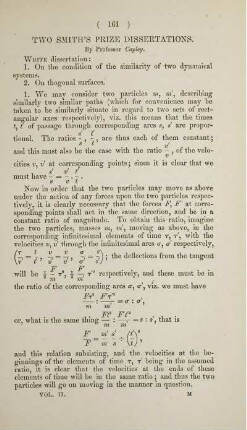 Two Smith's prize dissertations.