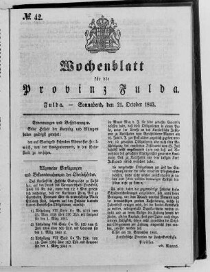 Nr. 42, Ausgabe vom 21. Oktober 1843