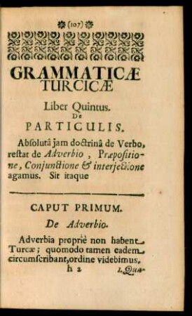 Caput Primum. De Adverbio.