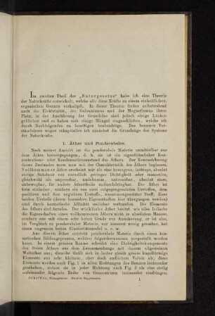 1. Äther und Ponderabeles.