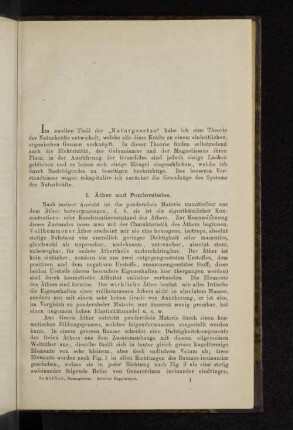 1. Äther und Ponderabeles.