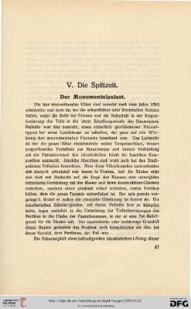 V. Die Spätzeit