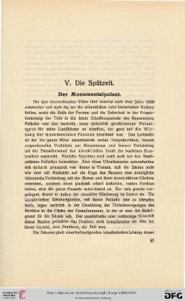 V. Die Spätzeit