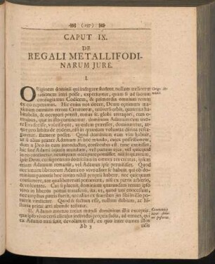 Caput IX. De Regali Metallifodinarum Jure