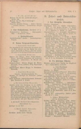 B. Schul- und Unterrichtswesen.