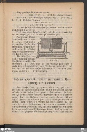 Erfahrungsgemäße Winke zur genauen Einhaltung der Nummer