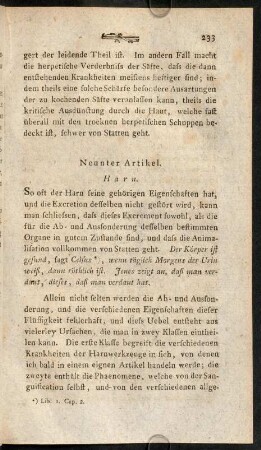 233-237, Neunter Artikel. Harn.