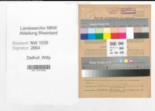 Entnazifizierung Willy Dethof , geb. 19.04.1901 (Angestellter)
