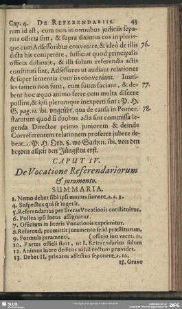 Caput IV. De Vocatione Referendariorum & iuramento