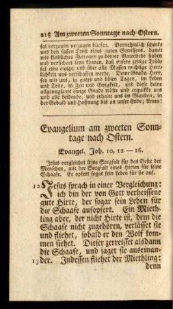 Evangelium am zweeten Sonntage nach Ostern