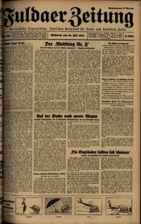Ausgabe vom Mittwoch, den 26. Juli 1939.
