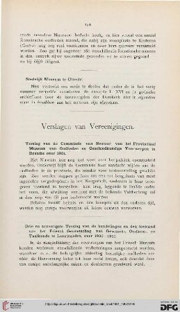 Verslagen van Vereenigingen