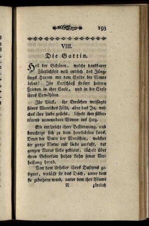 VIII. Die Gattin.