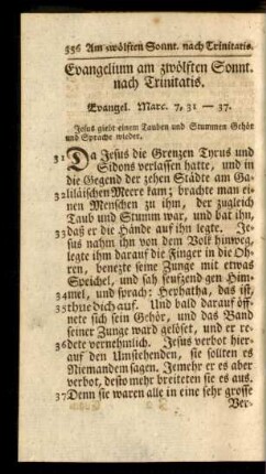 Evangelium am zwölften Sonnt. nach Trinitatis