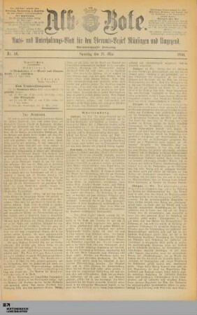 Alb-Bote : Rundschau von der Alb : Münsinger Kreiszeitung : Heimatblatt der Alb