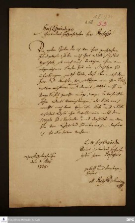 Brief von Paul Dössner an August Hermann Francke.