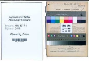 Entnazifizierung Oskar Glaeschig , geb. 03.06.1909 (Schreiner)