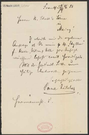 Brief an B. Schott's Söhne : 03.04.1886