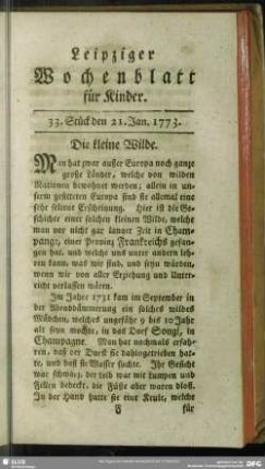 33. Stück den 21. Jan. 1773