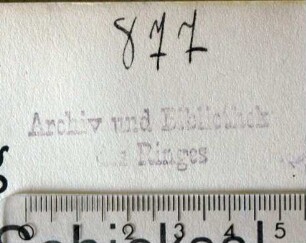 Ring. Archiv und Bibliothek / Stempel