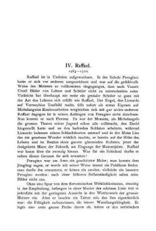 IV. Raffael. 1483 - 1520.