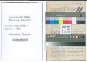 Entnazifizierung Guenter Kalinowski , geb. 10.01.1922 (Laborant)