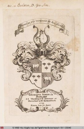 Wappen des Georg Simon von Boslarn