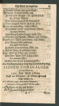 Fidium Cordialium Decas Octava. LXXI. - LXXX.