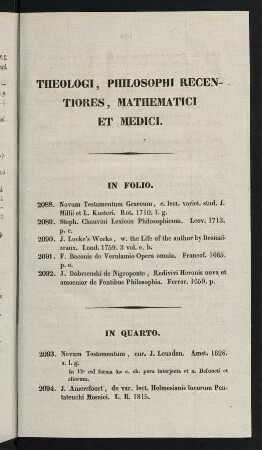 105-132, Theologi, Philosophi Recentiores, Mathematici et Medici