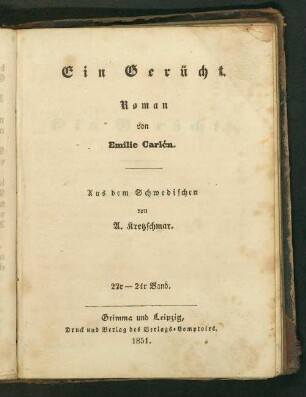 22.-24. Bd.: Ein Gerücht : Roman