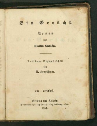 22.-24. Bd.: Ein Gerücht : Roman