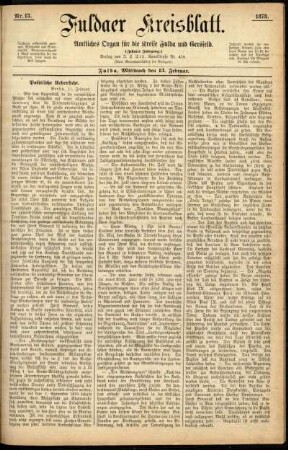 Ausgabe vom Mittwoch, den 13. Februar 1878.