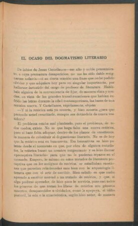 El ocaso del dogmatismo literario