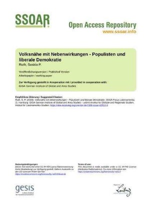 Volksnähe mit Nebenwirkungen - Populisten und liberale Demokratie