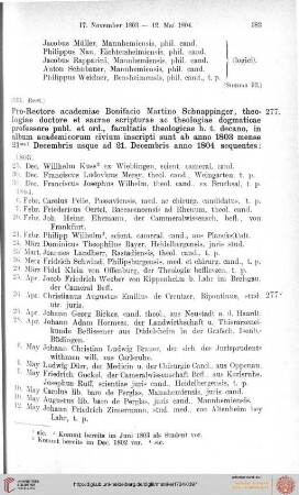 25. Dezember 1803 bis 31. März 1807
