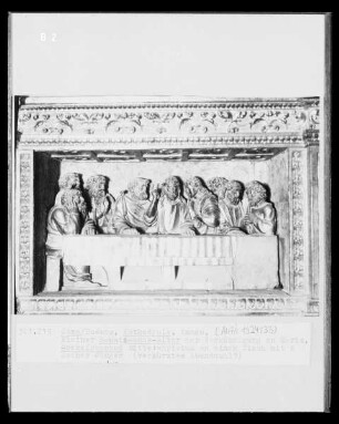 Altar der Verkündigung an Maria, Detail Sockelgeschoss: Abendmahl