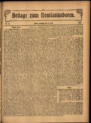 Zweite Ausgabe vom Sonntag, den 19. Juni 1910.